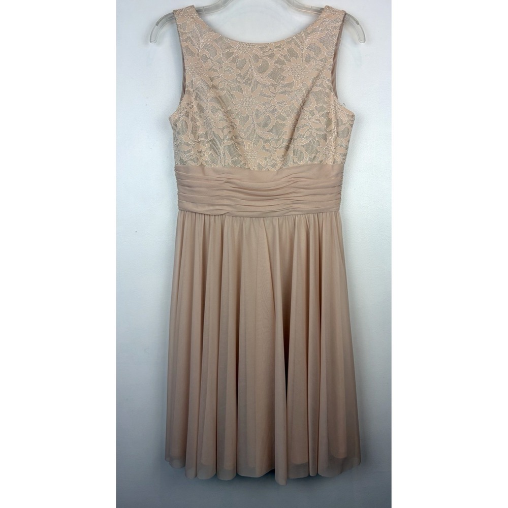 JH Evenings Event Dress Women 6 Blush Pink Sparkly Party Wedding Romantic Flowy